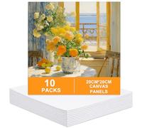 Bczhieulw 10PCS Toile à Peindre Blanche - 20 x 20 cm, toile peinture,Toile Blanche pour Peinture, Toiles d'Artiste Blanches pour Peinture, adaptées pour l'Huile, la Peinture Acrylique, la Gouache