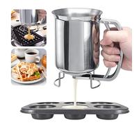 Bczhieulw Shaker Crepes， Distributeur de Pâte,Séparateur de Pâte, Distributeur d'Entonnoir, 800ml, pour Gâteaux, Muffins, Gaufres, Pancakes