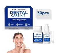 BCZR Colle Pour Couronne Dentaire, Kit Réparation Dentaire | Ciment Dentaire Definitif, Ciment Dentaire Semi-permanent, Séchage Rapide, pour Refixer Couronnes et Bridges Dentaires