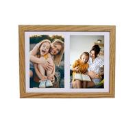 BD ART Cadre collage pour photos 17 x 23 cm pour deux photos 10 x 15 cm avec monture en MDF chêne moderne - Cadre photo en bois pour accrocher au mur ou poser sur une commode