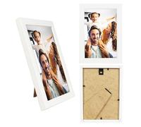 BD ART Cadre Photo 13 x 18 cm Bois MDF Blanc À poser et à suspendre