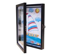 BD ART Cadre rabattable pour dessins, images, photos pour enfants - A4 - 21 x 30 cm - Noir