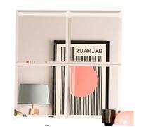 BD ART Lot de 4 miroirs adhésifs à facettes - 40 x 40 cm - Miroir mural décoratif à facettes - Carreaux de miroir autocollants sans perçage - Miroir complet pour porte et armoire