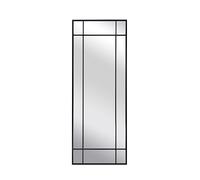 BD ART Miroir mural avec poteaux - 160 x 60 cm - Noir - À carreaux - Aspect fenêtre - Élégant