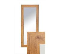 BD ART Miroir mural décoratif - Miroir de garde-robe - 120 x 50 cm - Chêne ambré
