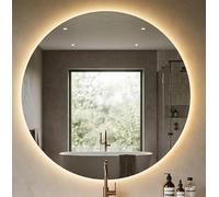BD ART - Miroir mural rond - Salle de bain - Diamètre 60 cm - Éclairage LED - Lumière chaude 3600 K - IP44 - Grand miroir complet