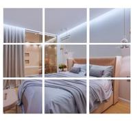 BD ART Miroirs adhésifs muraux 20x20 cm - Lot de 9 pièces carrés en Verre 3 mm - Miroirs sans Cadre pour mosaïque avec Ruban adhésif - Décoration Maison, Salon, Chambre