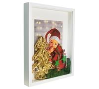 BD ART Shadow Box Cadre photo 3D 30,5 x 40,6 cm, blanc avec mur et dessus de table pour photo de 20,3 x 27,9 cm, pour travaux manuels, photos, souvenirs, articles de bébé, fleurs séchées, médailles