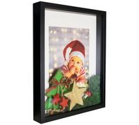 BD ART Shadow Box Cadre photo 3D 30,5 x 40,6 cm, noir avec mur et dessus de table pour photos de 20,3 x 27,9 cm, pour travaux manuels, photos, souvenirs, articles de bébé, fleurs séchées, médailles