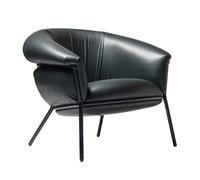 BD BARCELONA DESIGN fauteuil GRASSO (Black F10 et structure noire - cuir Florida Cat. F et acier verni)