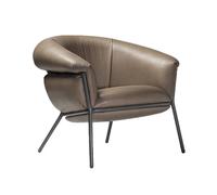 BD BARCELONA DESIGN fauteuil GRASSO (Clay S45 et structure beige - cuir Sauvage Cat. S et acier verni)