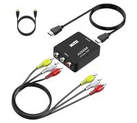 BD&M Convertisseur AV vers HDMI, RCA vers HDMI, 1080p Mini RCA composite CVBS Video Audio Converter Adapter Support PAL/NTSC pour TV/PC/PS3/STB/Xbox VHS/VCR/Blu-Ray DVD lecteurs