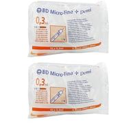 BD Micro-Fine + Demi 0,3 ml insuline U-100 Seringue(S) 2x10 pc(s)