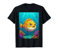 BD Style Poisson-Globe Rond à Picots gonflés récifs coralliens T-Shirt