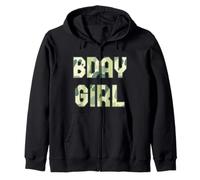 Bday Girl Camouflage Hunt Outdoor Military Officer Anniversaire Sweat à Capuche