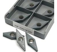 BDAYEK Outil de Tournage 10 pièces VCMT 160404 160408 SM IC907 IC908 CNC Lames en carbure Embouts Inserts de Remplacement Outil Tournage Tour(Vcmt 160404-sm Ic907)
