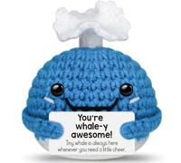BDBFPAN Emotional Support Doudou en forme de baleine bleue au crochet - Cadeau pour enfants - Cadeau d'anniversaire - Cadeau de Saint-Valentin
