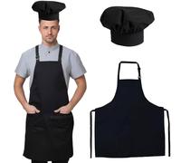 BDBFPAN Lot de 2 bonnets de cuisinier, costume de chef, très attrayants et durables, pour la maison, la cuisine, le restaurant, l'hôtel, les toques de chef et les tabliers pour les costumes de jour et