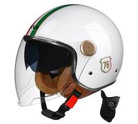 BDBRHFG Casque Ouvert Demi-Casque De Moto Approuvé Dot/ECE Casque De Moto avec Pare-Soleil Style Rétro Vintage Casque De Moto Vespa Jet pour Enfants, Jeunes, Hommes Et Femmes 31,M 56-57cm