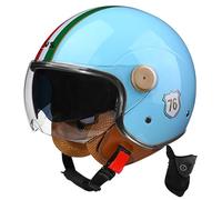 BDBRHFG Casque Ouvert Demi-Casque De Moto Approuvé Dot/ECE Casque De Moto avec Pare-Soleil Style Rétro Vintage Casque De Moto Vespa Jet pour Enfants, Jeunes, Hommes Et Femmes 13,L 58-59cmn