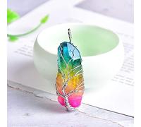 BDDCYWY 1 pcs Arbre de Vie en Cristal Naturel Bijoux de Mode de Mode crustaux pour Hommes Bijoux colorés (Couleur: cupre) (doré a)