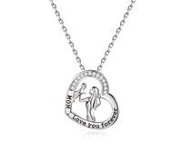 BDDCYWY 18 Karat Collier en Or, Collier de chaîne de Diamant Maman gravée Maman Je t'aime pour Toujours Les Colliers rolo pour Les Femmes