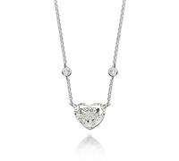 BDDCYWY 925 Argent Sterling 10 * 12 mm Coeur à Carbone élevé Diamant de Diamant 43 cm