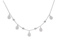BDDCYWY Bijoux d'été Drop Drip Micro Pave Charm Savedtear Drop Station 925 Collier de Charme de Cou en Argent Sterling en Argent Sterling