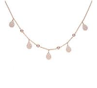 BDDCYWY Bijoux d'été Drop Drip Micro Pave Charm Savedtear Drop Station 925 Collier de Charme de Cou en Argent Sterling en Argent Sterling