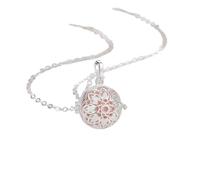 BDDCYWY Bijoux Nouveau 2025 Arrivée 18 mm Harmonie Balle Fleur Cage Pendentif Collier Ange appelant cari Tamis bola Grossesse Bijoux Dames Cadeaux pour Maman avec pour Vous Accessoires Cadeau créatif