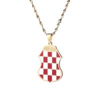BDDCYWY Bijoux Nouveau 2025 Arrivée Colliers de Pendentif Drapeau de la Croatie pour Femmes Symbole National croate avec pour Vous pour Vous Accessoires Cadeau créatif à la Mode Gift