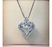 BDDCYWY Cardiaques Lovers Diamond Pendant Real 925 Collier de chaîne Penndants Pendants pour Femmes Bijoux en Charme Nuptiale