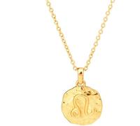 BDDCYWY Collier Chaînes en Argent pour Femmes, rétro Double Face Leo Pendant Zodiac Signes Zircobirthstone Gift Bijoux Maman Boys Girls Girls