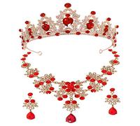 BDDCYWY Collier de Couronne Tiara Wedding Jewelry Bijoux pour Femmes Collier Stand Mother Bride Two Bride Sash Femme Collier Brides Brides