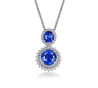 BDDCYWY Collier de Demoiselle d'honneur, Collier Saphir pour Filles avec Or Blanc 1carat vvs2 Collier de Pierre de Pierre de Pierre précieuse coupé idéale 18k