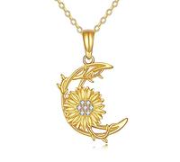 BDDCYWY Collier de Fleur/Arbre en Or de 14k, délicts de Bijoux en Or Solide 14k Cadeau de Bijoux en Or Solide pour Les Filles Cadeaux de la fête des mères de Noël de la Saint-Valentin