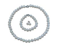BDDCYWY Collier de Perles Simple Eater d'eau Douce Collier de Perle 8-9 mm Presque Rond Mère de Perle Collier Collier de Perles pour Femmes
