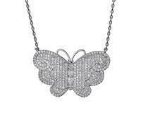 BDDCYWY Collier pour Tendance 2025 Silver Color Cumbic Zirconia Butterfly Chic Womebridal Wedding Party Bijoux Summer Friendship Cadeaux Accessoires Créatif Creative Gift