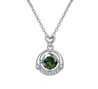 BDDCYWY Décorations Accessoires Collier de Coeur pour Femmes, 1ct D Color Moisanite Pendant Collier, Couronne Rose/Blue/Jaune Colliers Diamond, Bijoux pour Femme Maman Belle