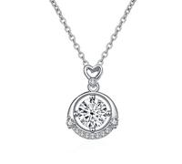 BDDCYWY Décorations Accessoires Collier de Coeur pour Femmes, 1ct D Color Moisanite Pendant Collier, Couronne Rose/Blue/Jaune Colliers Diamond, Bijoux pour Femme Maman Belle