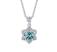BDDCYWY Décorations Accessoires Collier Pendentif Moissanite pour Femmes, 1ct d Color Jaune/Blue/Pink Diamond Colliers, Colliers d'étoiles pour Femme Maman Belle