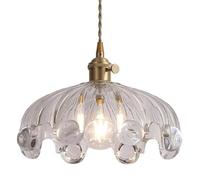 BDDCYWY E27 Base Single-Head Hanging Light, Personnalité créative Pragère en Verre en cuivre, Chaner de Style Pastoral Japonais, Restaurant, Couloir, Balcon éclairage décoratif