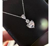 BDDCYWY Fleur 2ct Moisanite Diamond Pendant Real 925 Collier de pendentifs de Mariage pour Femmes