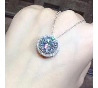 BDDCYWY Fleur 2ct Moisanite Diamond Pendant Real 925 Collier de pendentifs de Mariage pour Femmes