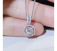 BDDCYWY Fleur 2ct Moisanite Diamond Pendant Real 925 Collier de pendentifs de Mariage pour Femmes