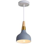 BDDCYWY Nordic Chandelier Restaurant Small Pendant Light Creative Decorative Laut de Lampe Suspendue Pédiot Single Lampe à tête Minimaliste Macaron Macaron Art Bar Chandelier E27 Vis (Couleur: Gris)