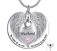 BDDCYWY Pas Plus à Mes côtés, mais pour Toujours dans Mon cœur en Acier Inoxydable Memorial Crémation Urn Pendants Collier pour Cendres - Mari