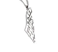 BDDCYWY Produits de Fille 925 Collier Palestine en Argent Sterling pour Hommes, Collier de Carte Palestine Pendant Arabe Africain Palestine Bijoux, Collier Palestine pour Femmes, Collier Palestine