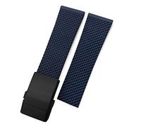 BDDCYWY Remplacement de la Bande de Montre en Caoutchouc en Silicone tressé de 22 mm pour Une Sangle de Montre de Patrimoine SuperCean Avenger Braceles/Noir 1 Noir / 24 mm