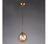 BDDCYWY Vintage Industriel rétro à tête Simple Pendentif en Verre léger Globe chaner Lampe à Lampe de Lampe de la Lampe de la Lampe de Fer chaner en métal de Fer (Ambre)